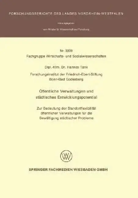 Cover of Öffentliche Verwaltungen Und Städtisches Entwicklungspotential
