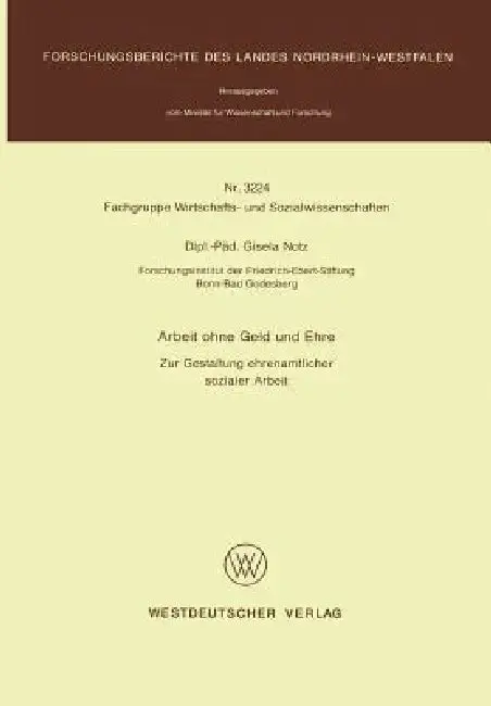Cover of Arbeit Ohne Geld Und Ehre