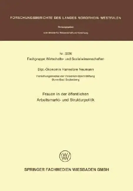 Cover of Frauen in Der Öffentlichen Arbeitsmarkt- Und Strukturpolitik
