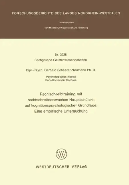 Cover of Rechtschreibtraining Mit Rechtschreibschwachen Hauptschülern Auf Kognitionspsychologischer Grundlage