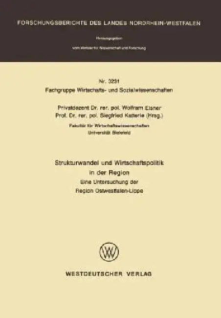 Cover of Strukturwandel Und Wirtschaftspolitik in Der Region