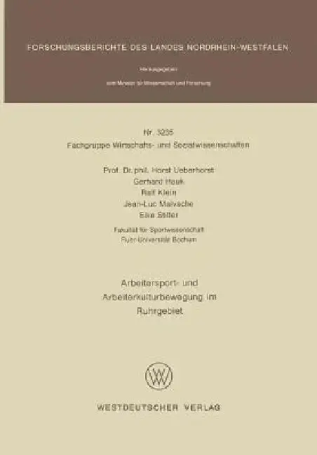 Cover of Arbeitersport- Und Arbeiterkulturbewegung Im Ruhrgebiet