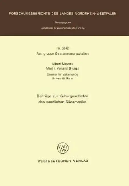 Cover of Beiträge Zur Kulturgeschichte Des Westlichen Südamerika