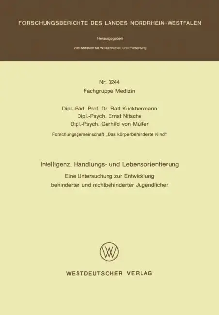 Cover of Intelligenz, Handlungs- Und Lebensorientierung