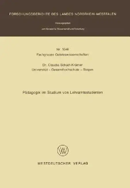 Cover of Pädagogik Im Studium Von Lehramtsstudenten