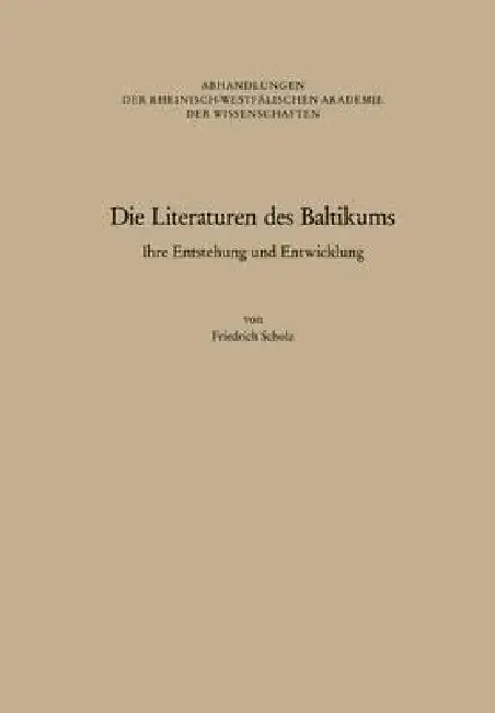 Cover of Die Literaturen Des Baltikums