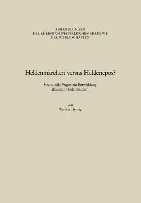 Cover of Heldenmärchen Versus Heldenepos?