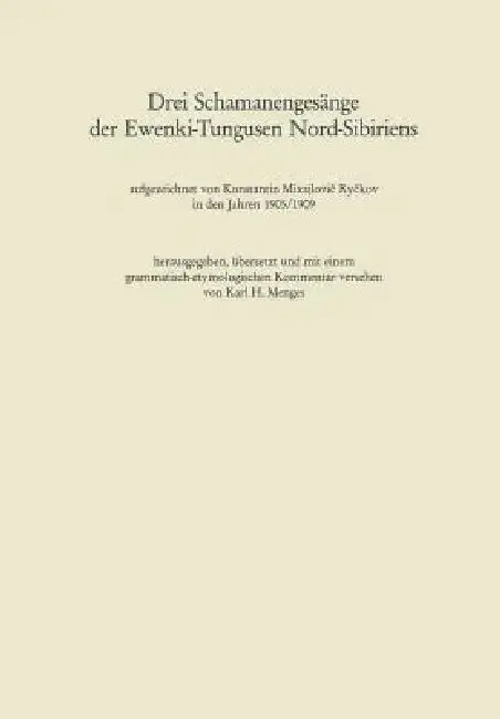 Cover of Drei Schamanengesänge Der Ewenki-Tungusen Nord-Sibiriens