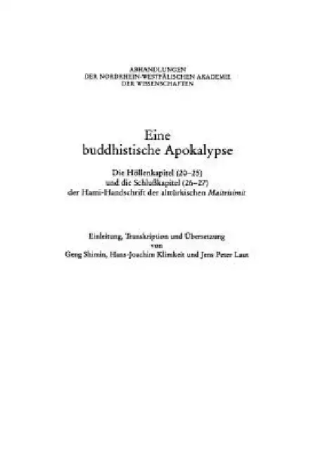 Cover of Eine Buddhistische Apokalypse