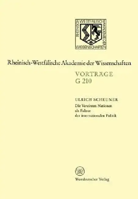 Cover of Die Vereinten Nationen ALS Faktor Der Internationalen Politik