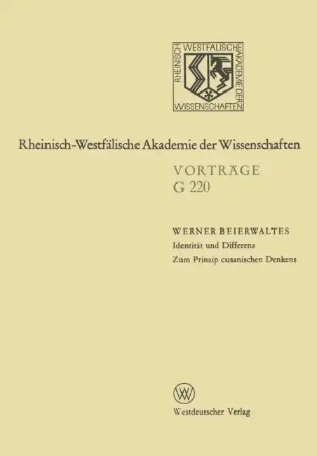 Cover of Identität Und Differenz. Zum Prinzip Cusanischen Denkens
