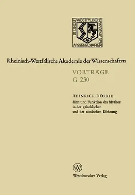 Cover of Sinn und Funktion des Mythos in der griechischen und der römischen Dichtung