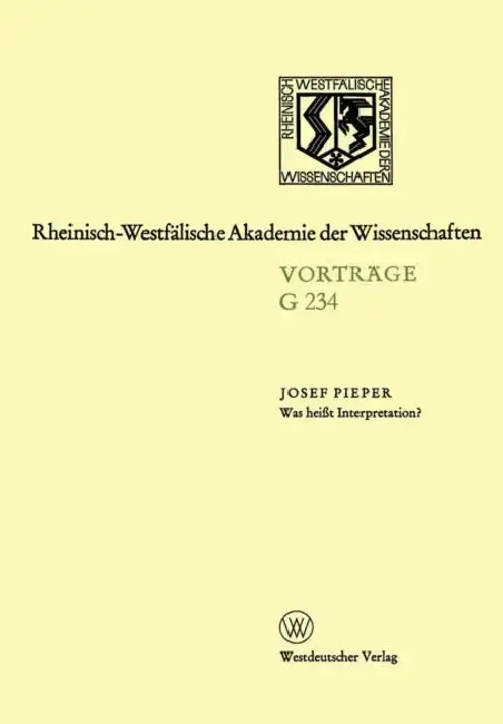 Cover of Was Heißt Interpretation?