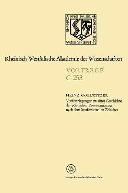 Cover of Voräberlegungen Zu Einer Geschichte Des Politischen Protestantismus Nach Dem Konfessionellen Zeitalter