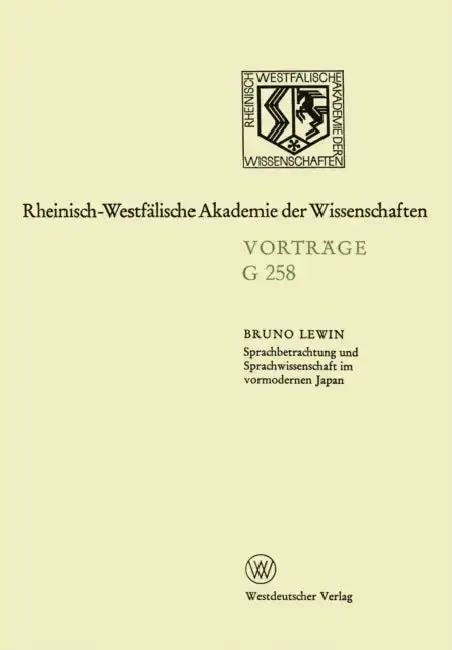Cover of Sprachbetrachtung und Sprachwissenschaft im vormodernen Japan