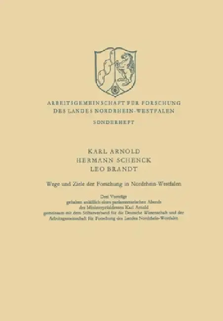 Cover of Wege und Ziele der Forschung in Nordrhein-Westfalen