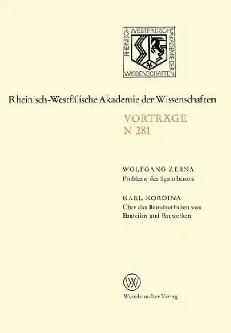 Cover of Probleme Des Spannbetons. Über Das Brandverhalten Von Bauteilen Und Bauwerken