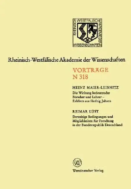 Cover of Die Wirkung Bedeutender Forscher Und Lehrer -- Erlebtes Aus Fünfzig Jahren
