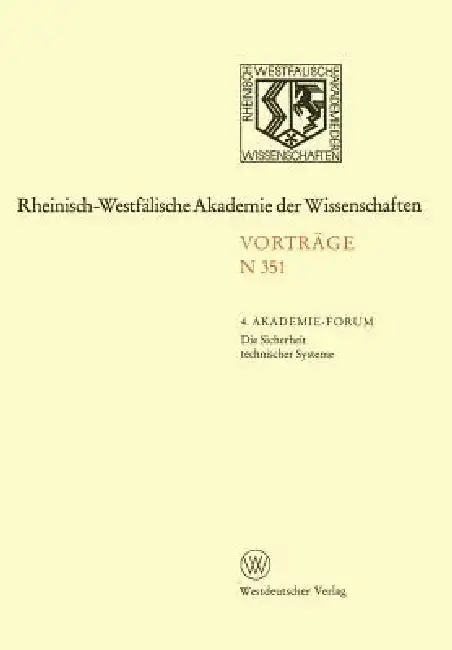 Cover of Die Sicherheit Technischer Systeme