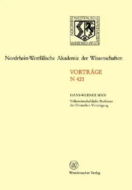 Cover of Volkswirtschaftliche Probleme Der Deutschen Vereinigung
