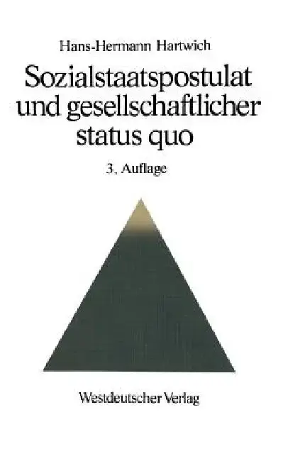 Cover of Sozialstaatspostulat Und Gesellschaftlicher Status Quo