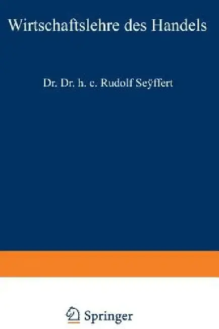 Cover of Wirtschaftslehre Des Handels