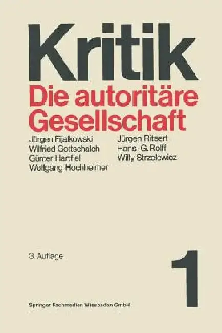 Cover of Die Autoritäre Gesellschaft