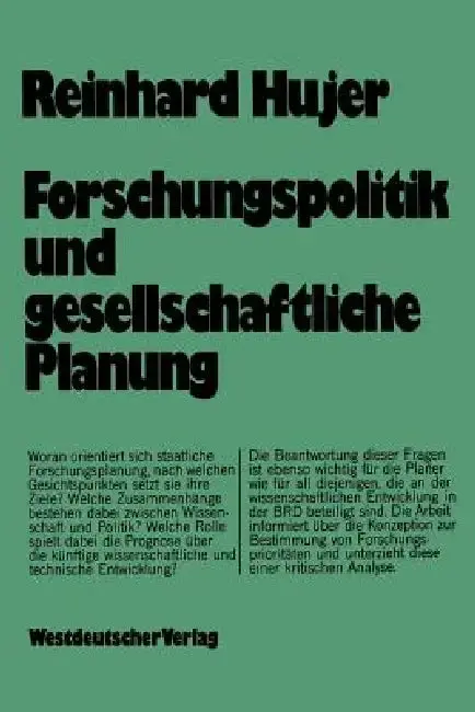 Cover of Forschungspolitik Und Gesellschaftliche Planung