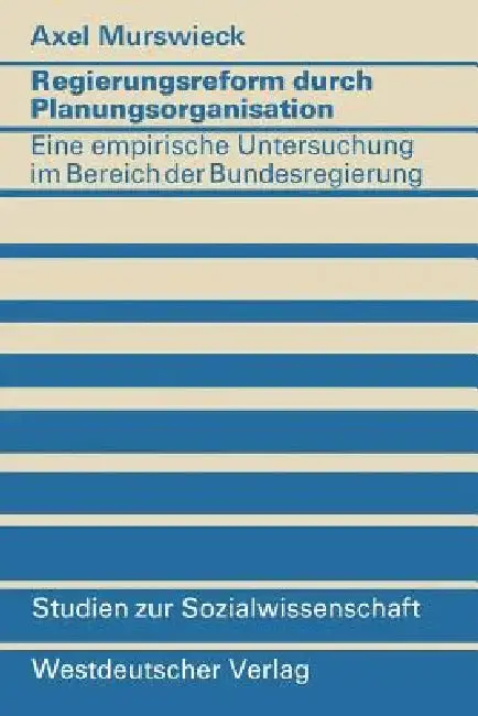Cover of Regierungsreform Durch Planungsorganisation