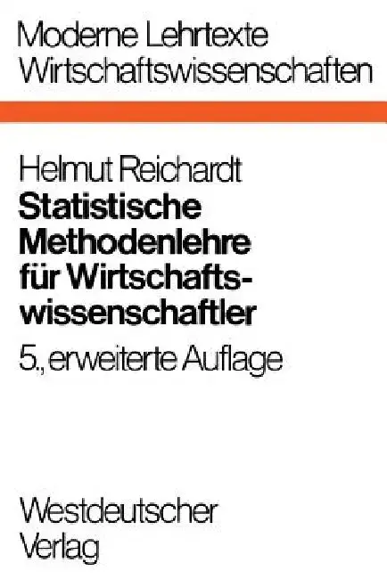 Cover of Statistische Methodenlehre Für Wirtschaftswissenschaftler