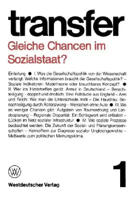 Cover of Gleiche Chancen Im Sozialstaat?