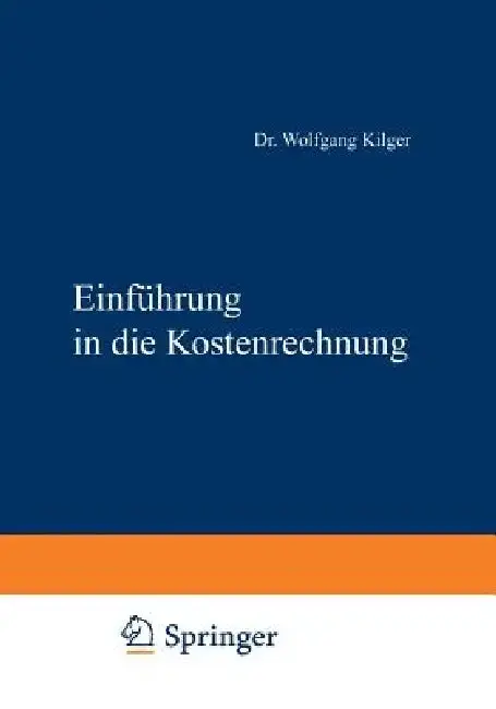Cover of Einführung in Die Kostenrechnung
