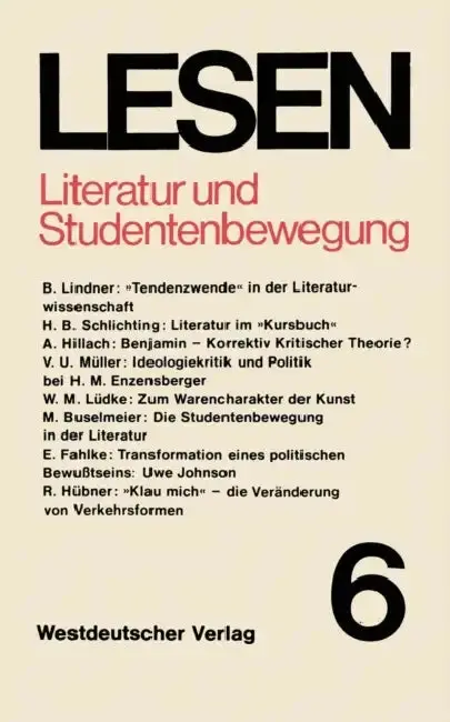 Cover of Literatur Und Studentenbewegung