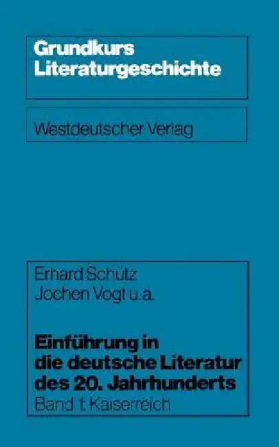 Cover of Einführung in Die Deutsche Literatur Des 20. Jahrhunderts