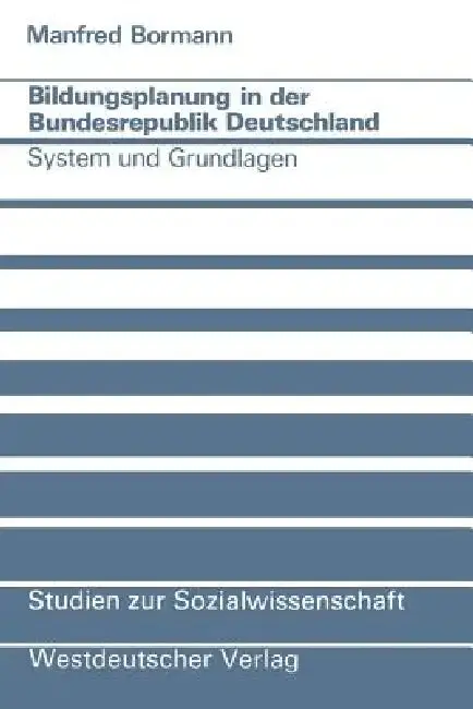 Cover of Bildungsplanung in Der Bundesrepublik Deutschland