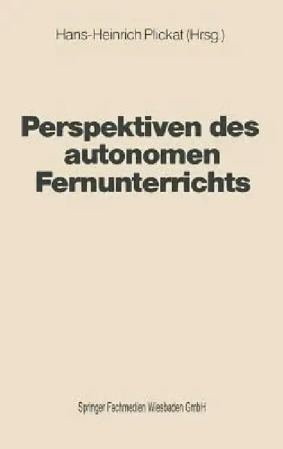 Cover of Perspektiven Des Autonomen Fernunterrichts