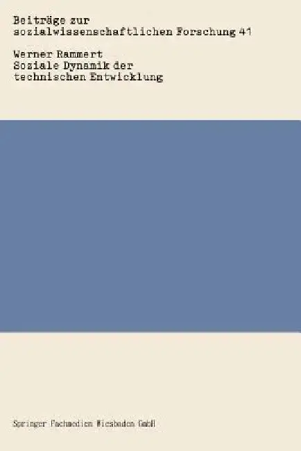 Cover of Soziale Dynamik Der Technischen Entwicklung