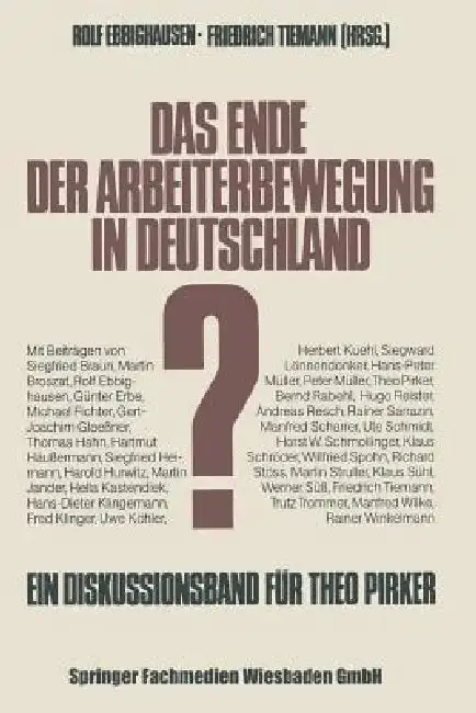 Cover of Das Ende Der Arbeiterbewegung in Deutschland?