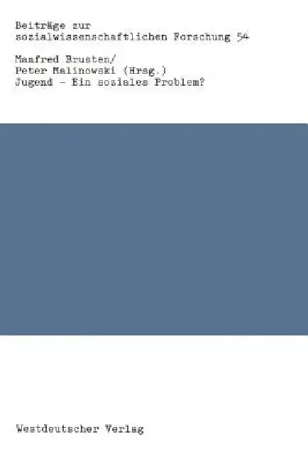Cover of Jugend -- Ein Soziales Problem?