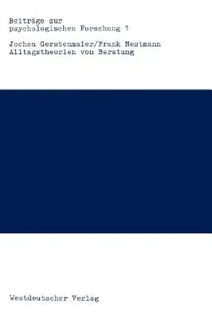 Cover of Alltagstheorien Von Beratung