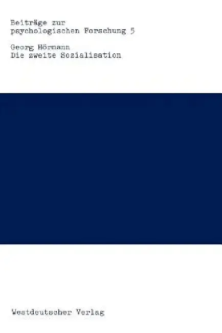 Cover of Die Zweite Sozialisation