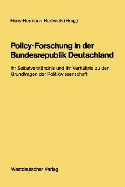 Cover of Policy-Forschung in Der Bundesrepublik Deutschland