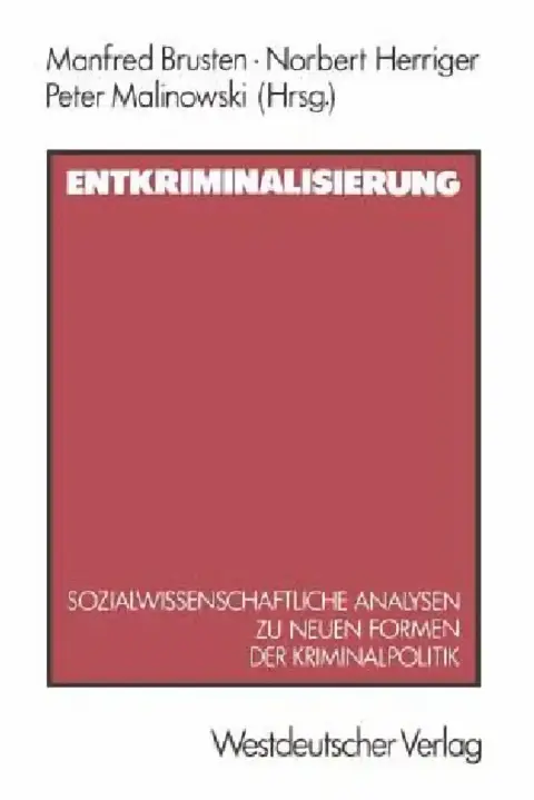 Cover of Entkriminalisierung
