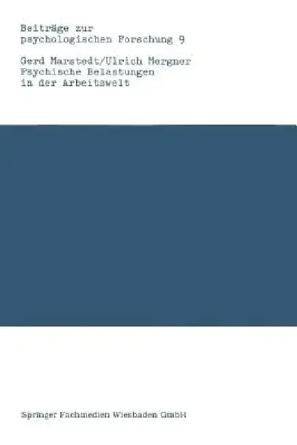 Cover of Psychische Belastungen in Der Arbeitswelt