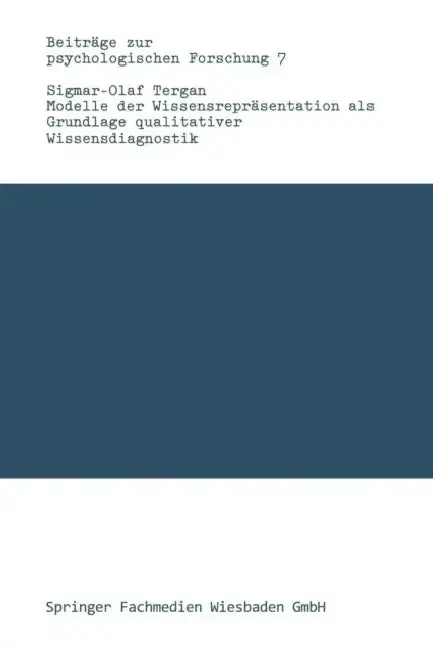 Cover of Modelle Der Wissensrepräsentation ALS Grundlage Qualitativer Wissensdiagnostik