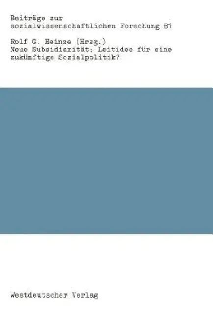 Cover of Neue Subsidiarität