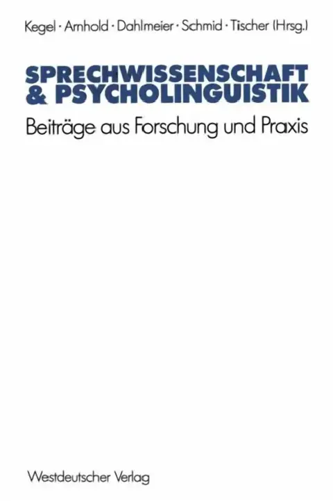 Cover of Sprechwissenschaft & Psycholinguistik
