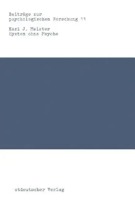 Cover of System Ohne Psyche