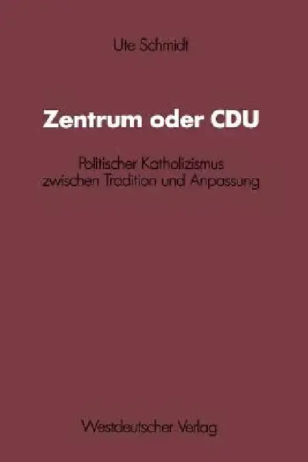 Cover of Zentrum Oder Cdu