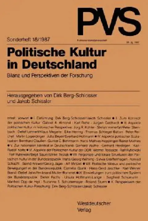Cover of Politische Kultur in Deutschland
